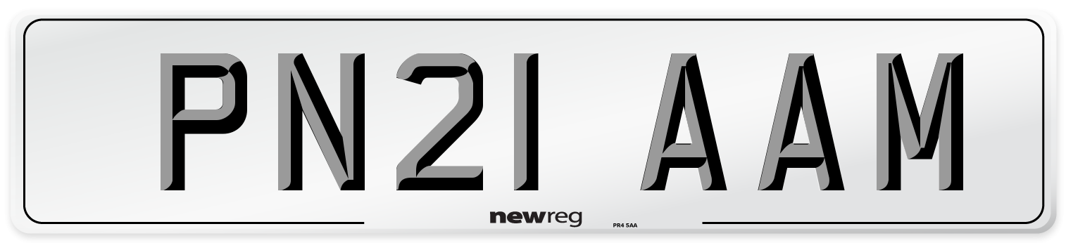 PN21 AAM Number Plate from New Reg